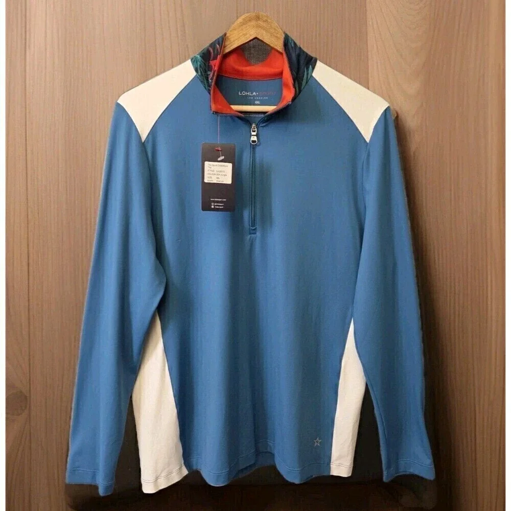 NWT Lohla Sport Sandi Womens Golf Top Colorblock Jungle Tag XXL - Fits Like L/XL